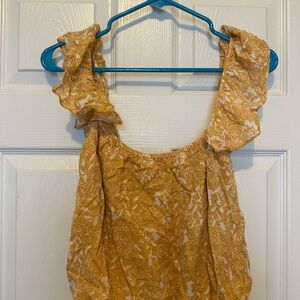 Sunshine Floral Ruffle Sleeve Blouse